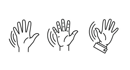 Fototapeta premium Three hands displaying different gestures a striking silhouette