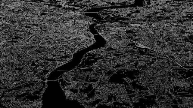 3D looped animation of city - Porto Portugal