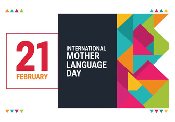 International Mother Language Day Banner for 21 February, Modern Colorful Geometric Design for Linguistic Diversity and Cultural Awareness © Desti
