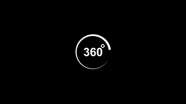 360 degree view icon animation, Icon 360&deg; animation with optional lama matte. Chroma key included. black background Motion graphics of concept. animation 4k video