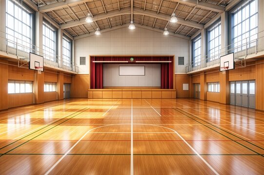 TRPGやゲームの背景として使える体育館の風景