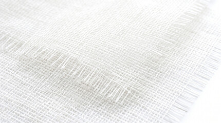 Obraz premium Generative AI: Macro view of crisp white Korean ramie fabric (Mosi) with detailed grid weave texture.