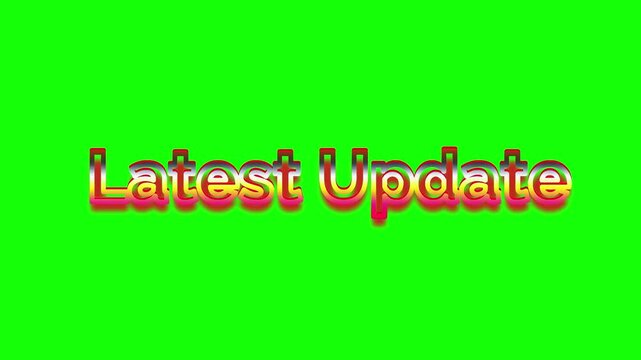 Animated green screen with latest update text motion graphics template for news or information