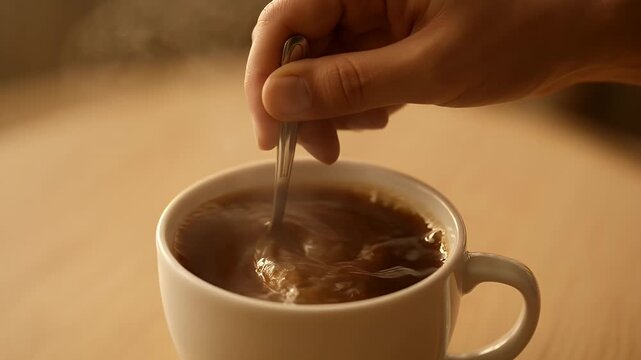 Coffee Stirring in a Mug
