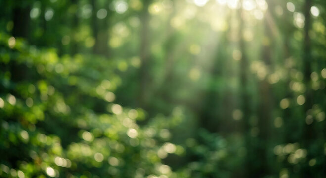 Enchanted Forest: Sun-dappled foliage creates an ethereal scene, the light filtering through the verdant canopy, imbuing a sense of peace and wonder.
