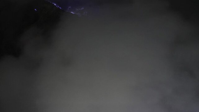 Surreal Blue Fire Phenomenon and Burning Sulfur Vents at Night in Kawah Ijen Crater