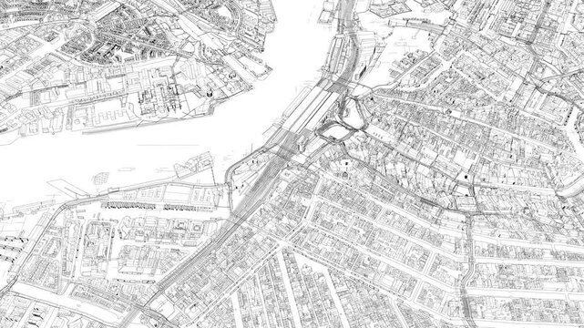 3D looped animation of city - Amsterdam Netherlands