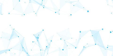 Abstract geometric background with connecting dots and lines with low poly triangle shapes. Polygonal Mesh Background Vector design digital technology concept Global network connection data structure. © Kainat 