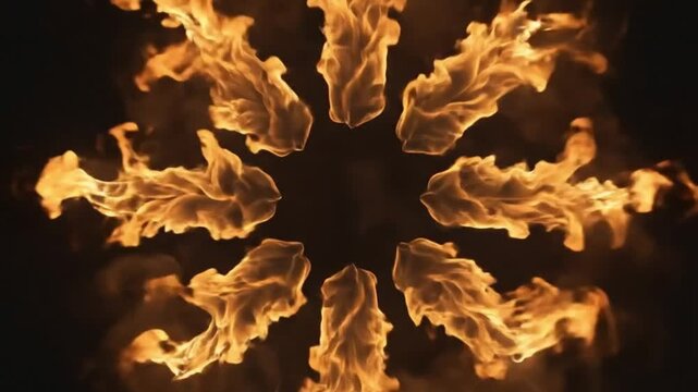 Abstract flame symmetry pattern