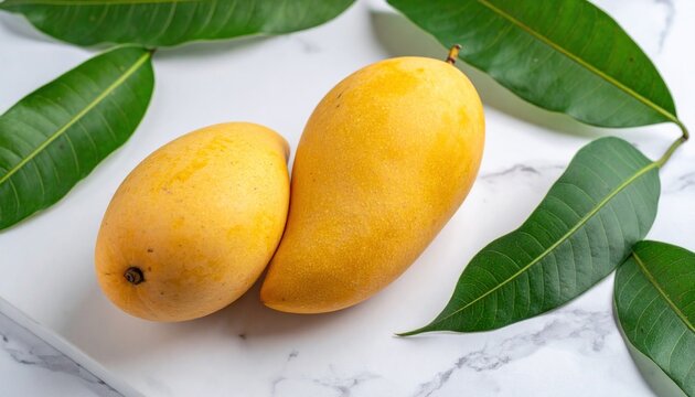 Fresh Mangoes on Marble.