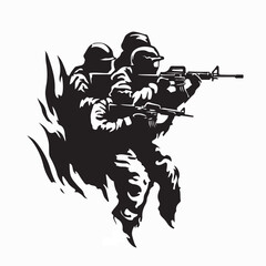 Airsoft Tactical Team Logo Vector Shooting Sports Emblem Design Vector © Imam
