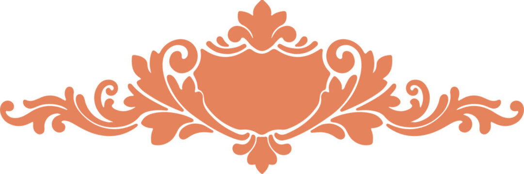 Elegant Peach Floral Damask Ornament