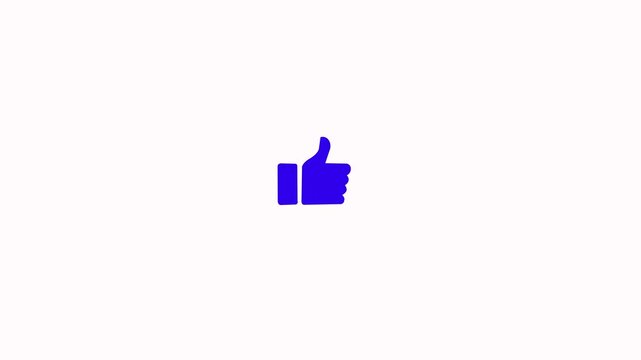 Hand cursor clicks thumbs up like button for social media and digital content on white background. Modern thumbs up like icon for approval and positive feedback