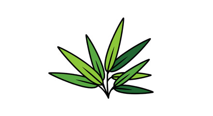 Obraz premium Illustration of fresh green bamboo leaves and sprouts isolated on white background botanical art for Asian zen design elements