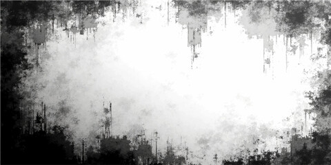 Fototapeta premium Grunge frame with ink and water splash texture black and gray border on surface and dirty effect with abstract artistic backdrop.