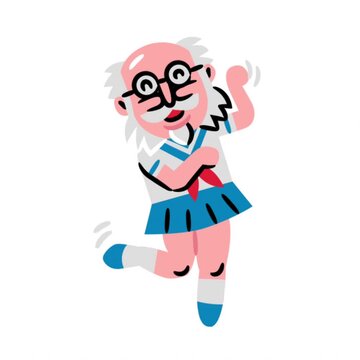 Animated cartoon student character in colorful cosplay with lgbtq rainbow theme playful scene