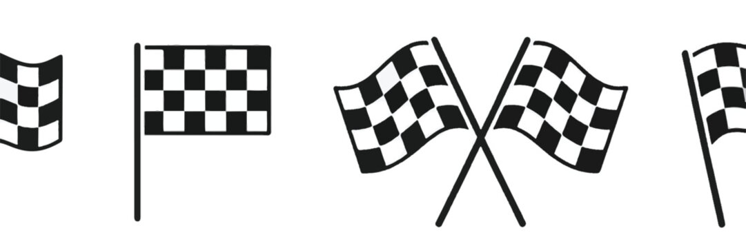 Collection of checkered racing flags checkered flag