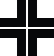 Obraz premium Black cross symbol icon vector illustration isolated on white background simple plus sign minimal modern design geometric shape