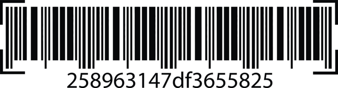 Barcode vector illustration with numeric code isolated on white background simple retail product scanning symbol minimal modern design