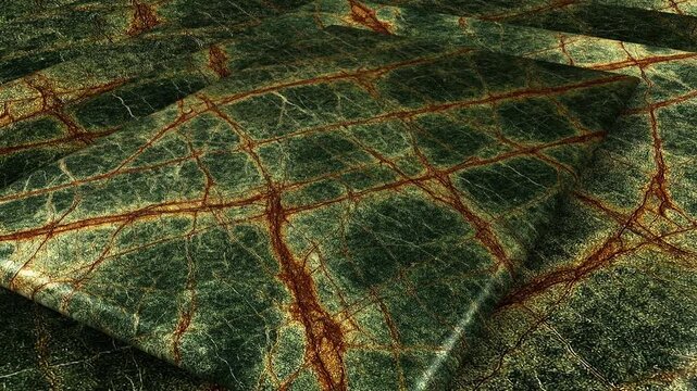 Rainforest Green Marble Tiles with Rotating Motion and Looped Background Featuring Elegant Natural Stone Pattern for Abstract Unique Elite Luxury Design Work