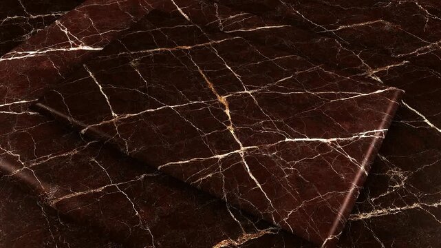 Rosso Levanto Marble Tiles with Rotating Motion and Looped Background showing Elegant Deep Red Stone Texture for Unique Elite Luxury Design and Abstract Art