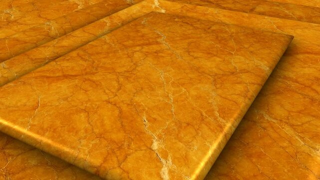 Giallo Siena Marble Tiles with Elegant Rotation and Looped Background for Unique Golden Stone Graphics and Elite Luxury Design with Abstract Motion Visuals