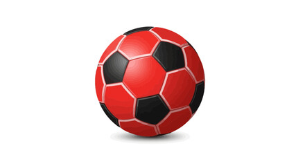 Fototapeta premium Red and black soccer ball illustration in realistic style sport equipment for team game on isolated background football design