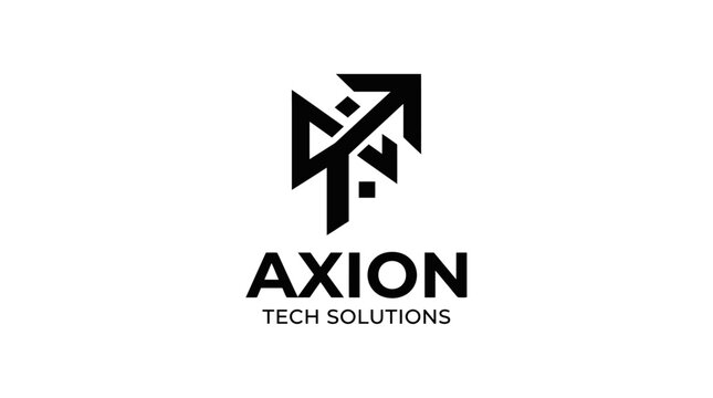 A sleek abstract gradient vector logo featuring smooth color transition for Axion Tech Solutions