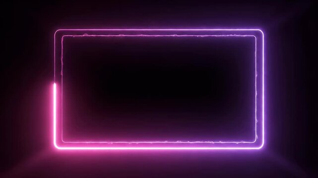 A mesmerizing plasma display encased in a vibrant pink neon frame illuminates a darkened room, showcasing intricate electrical patterns.