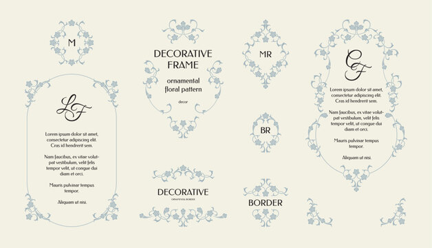 Elegant frame designs. Decorative outer border set. Classic design for cards, labels, and titles.