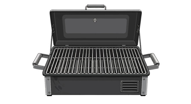 Black Portable Outdoor Gas Grill.