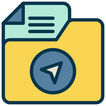 file folder data document send delivery service filled outline icon