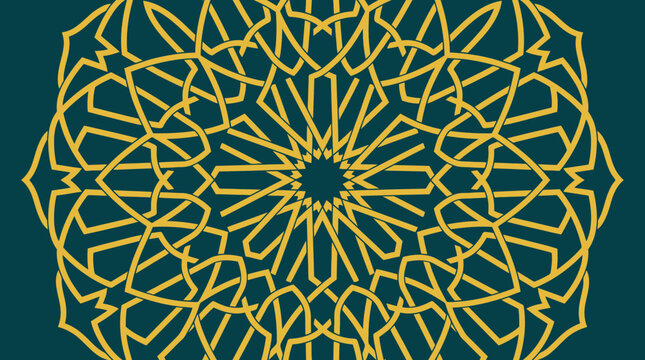 Intricate geometric pattern design element.