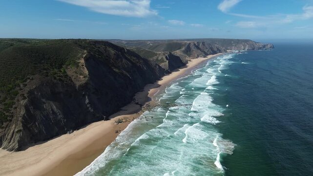 Drone video Praia da Barriga Portugal Europe
