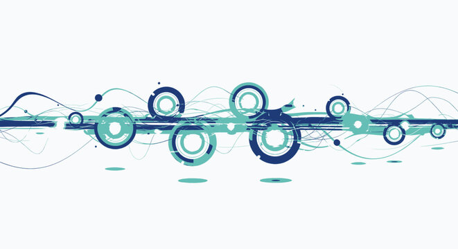 Modern flat vector illustration of interconnected data analysis charts and financial reports, depicting business intelligence, statistics, and market trends on a clean white background