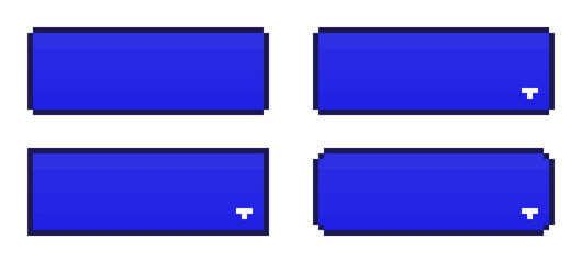8-bit pixel art blue retro game dialogue box set © Yejin Woo