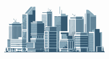 Obraz premium Collection of modern architectural building designs featuring clean lines and commercial aesthetics