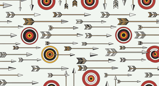 Colorful targets and arrows pattern.
