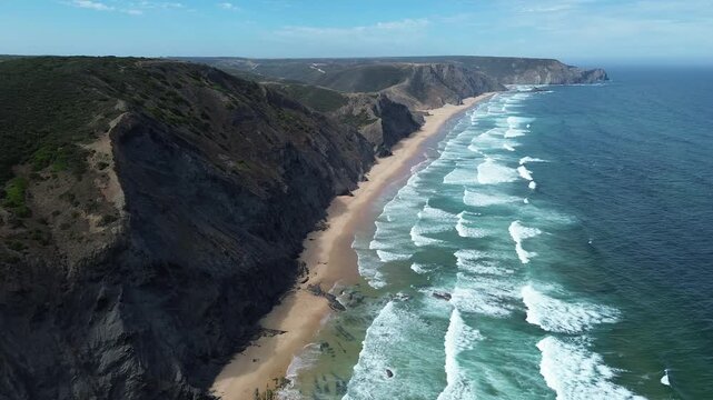 Drone video Praia da Barriga Portugal Europe