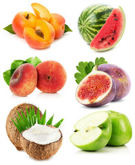 Naklejka premium collection of fruits isolated on the white background