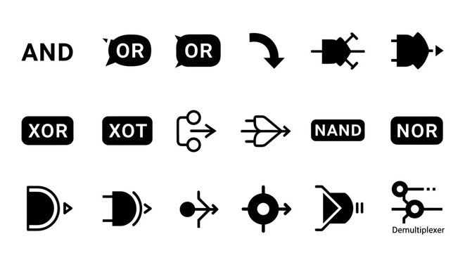 Electronic Logic Gates - A Comprehensive Collection of Digital Symbols.
