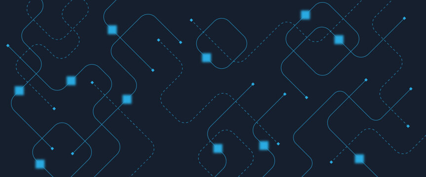 Abstract digital AI circuit board background with tech icons. Digital technology motherboard texture design. Engineering circuit board concept for poster, header, banner, website, presentation