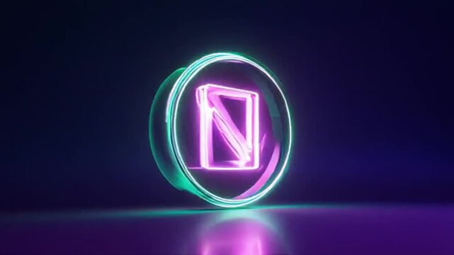 Glowing_neon_Check_mark_sign_symbol_icon_animation._4k.