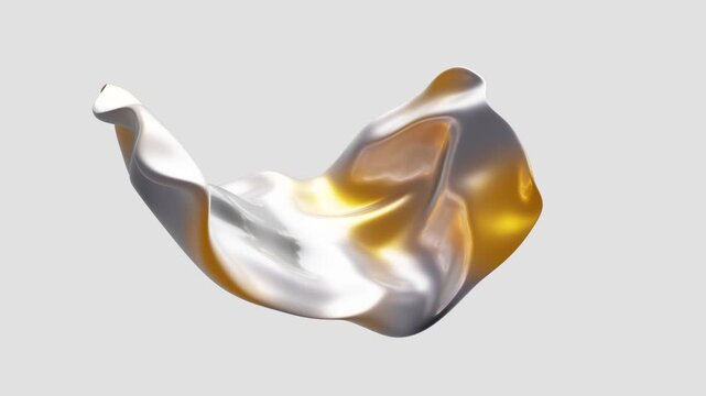 Abstract liquid metal fluid flowing and bending in seamless loop