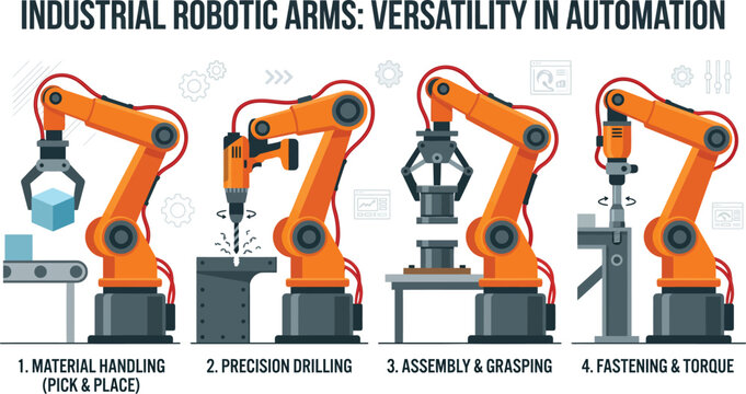 Industrial robotic arms demonstrating their versatility in various automation tasks