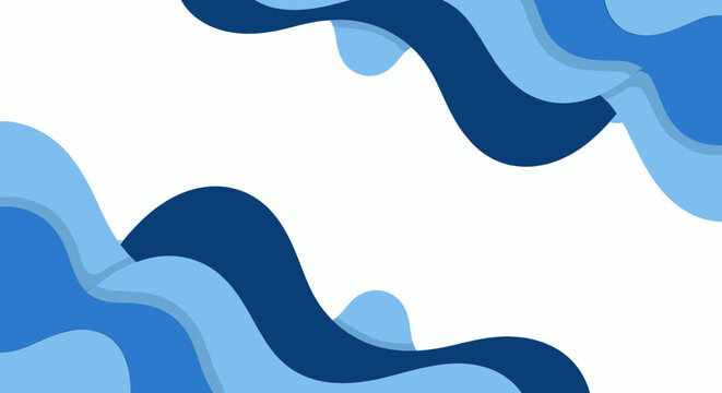 Dynamic abstract illustration with smooth blue waves and layered organic shapes, creating a modern and versatile graphic backdrop for various design uses