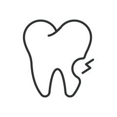 Obraz premium Tooth pain concept, icon in line design. tooth, pain, dental, cavity, sensitivity, ache, oral on white background vector. tooth pain concept editable stroke icon