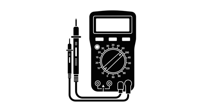 Multimeter with test lead connected.