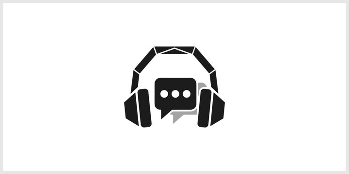 Headphones With Chat Bubble Icon