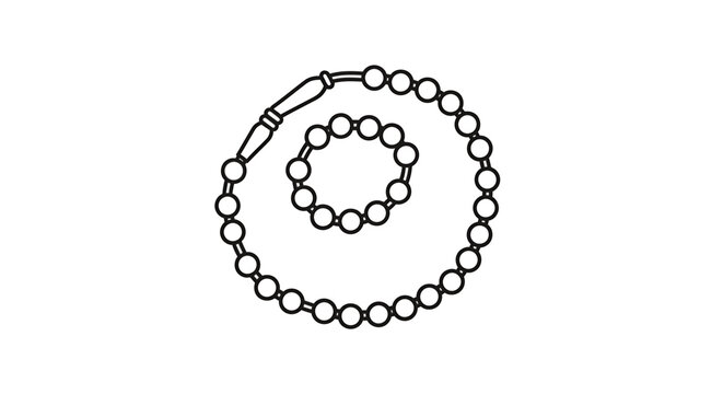 Elegant Black and White Prayer Beads for Spiritual Contemplation.